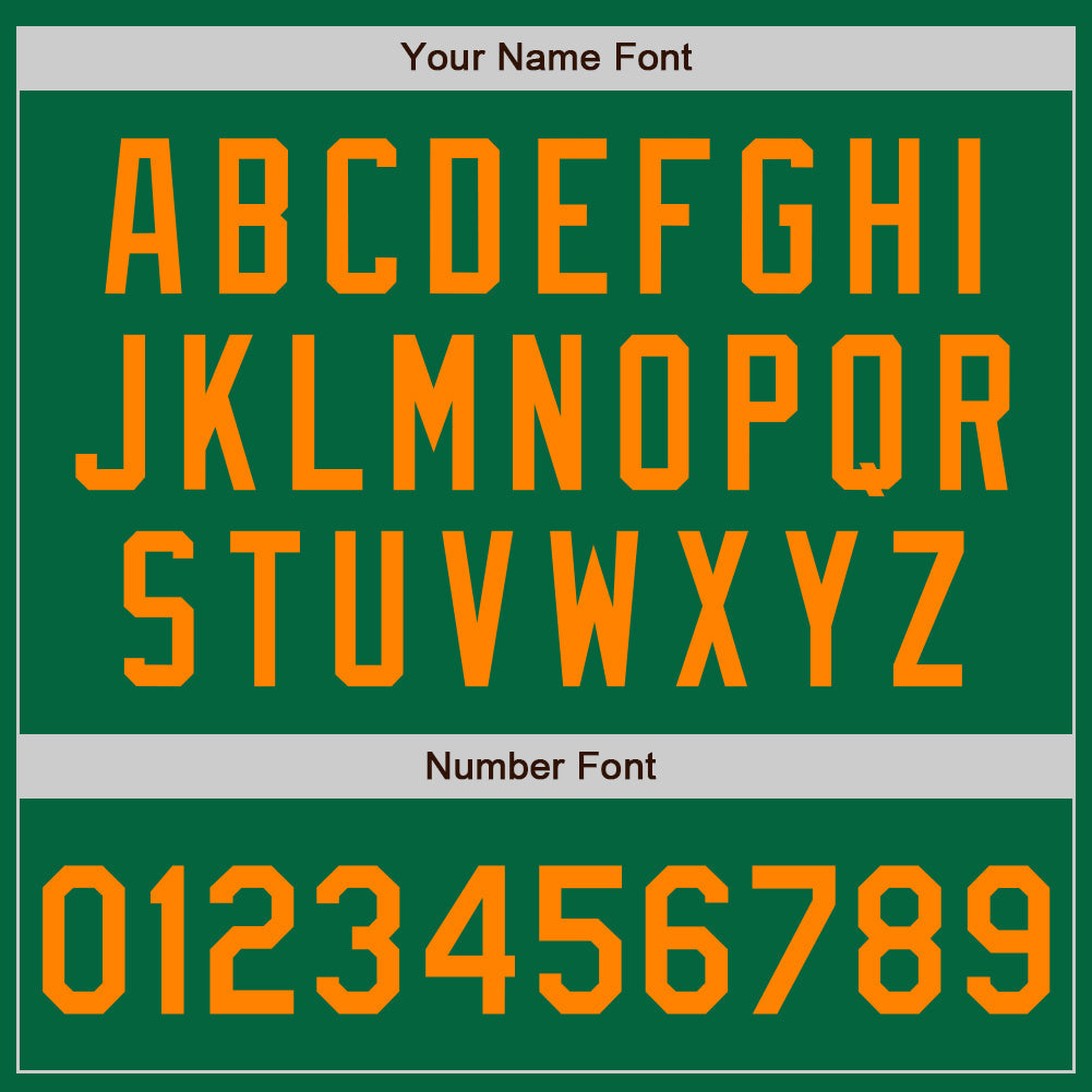 Custom Kelly Green Bay Orange Authentic Baseball Jersey view 5