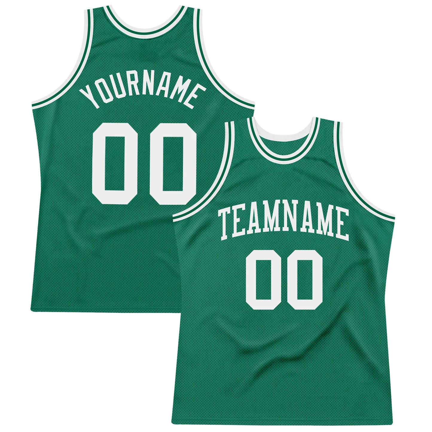 Custom Kelly Green White Authentic Throwback Basketball Jersey - Main View