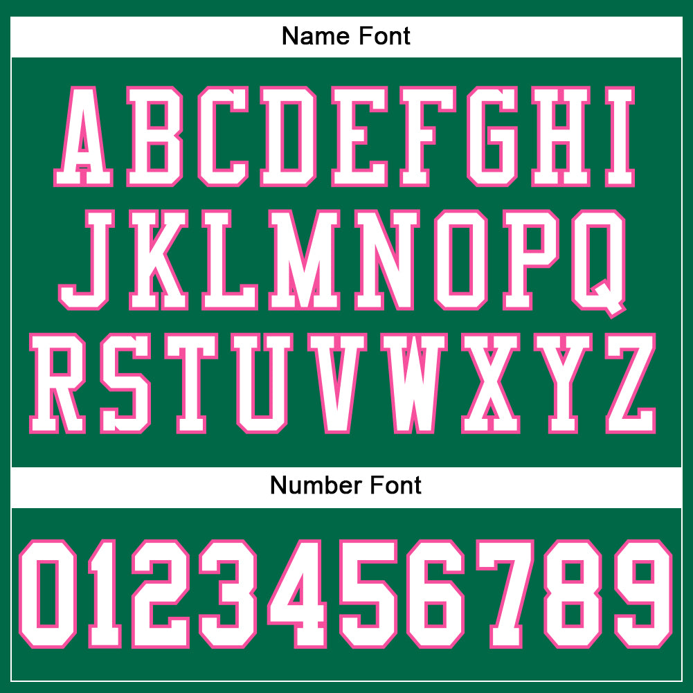 Custom Kelly Green White-Pink Mesh Authentic Football Jersey view 4