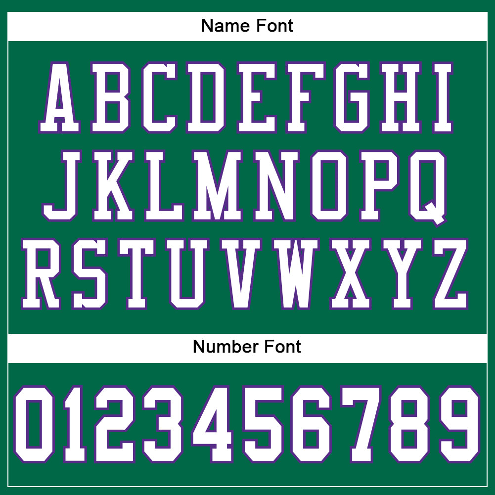 Custom Kelly Green White-Purple Mesh Authentic Football Jersey view 4