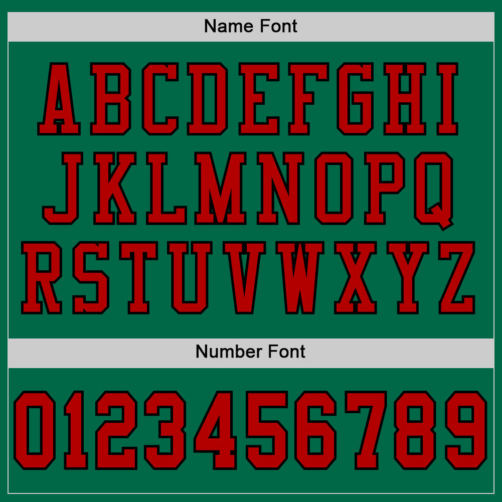 Custom Kelly Green Red-Black Mesh Authentic Football Jersey view 4