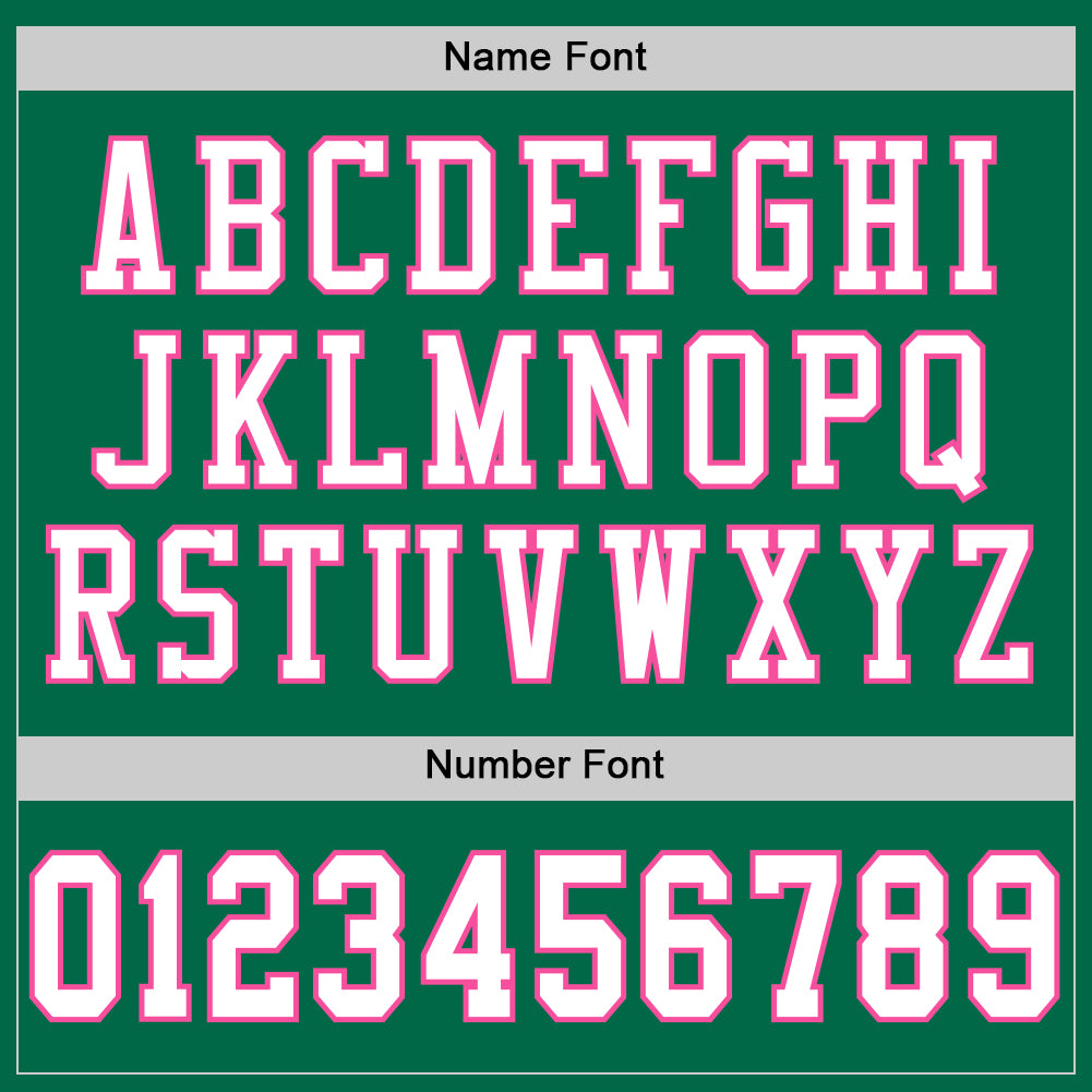 Custom Kelly Green White-Pink Mesh Authentic Football Jersey view 4