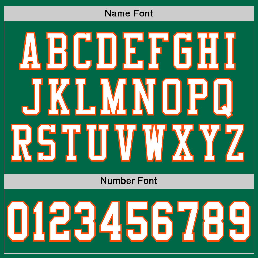 Custom Kelly Green White-Orange Mesh Authentic Football Jersey view 4