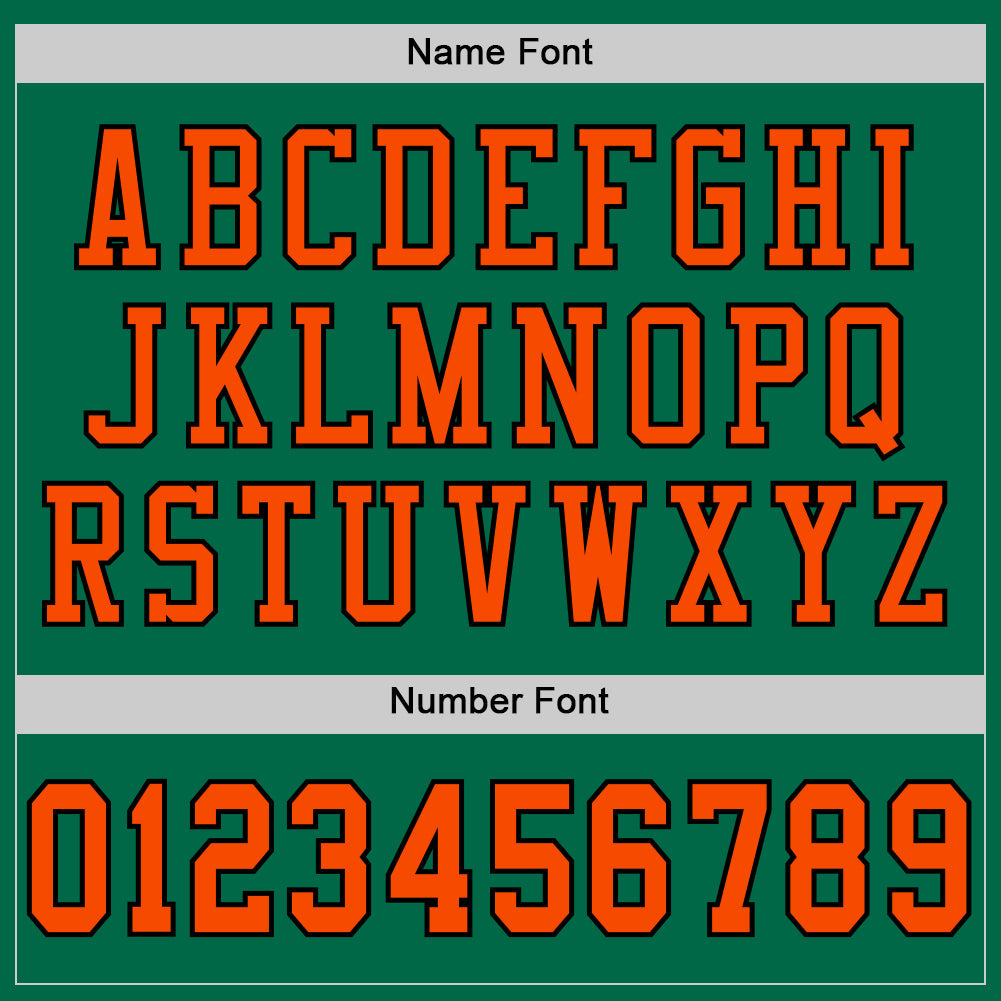 Custom Kelly Green Orange-Black Mesh Authentic Football Jersey view 4