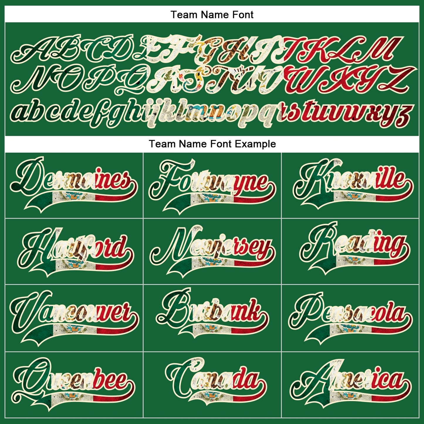 Custom Kelly Green Vintage Mexican Flag Cream-Red Hockey Lace Neck Jersey view 4