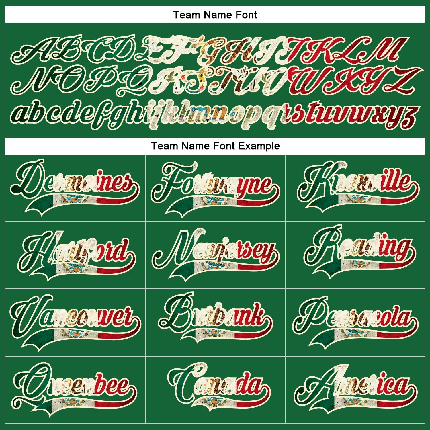 Custom Kelly Green Vintage Mexican Flag Cream-Red Hockey Lace Neck Jersey view 4