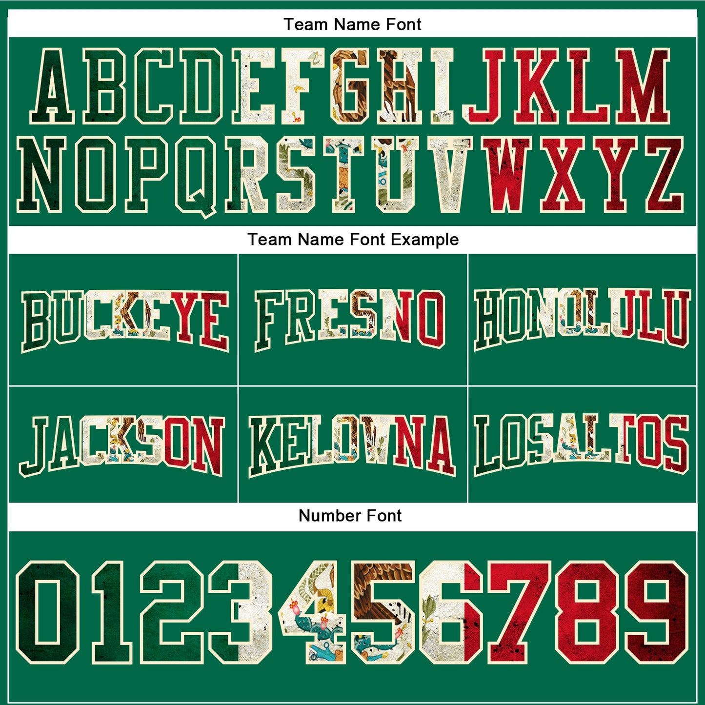 Custom Stitched Kelly Green Vintage Mexican Flag Cream-Red Football Pullover Sweatshirt Hoodie view 3