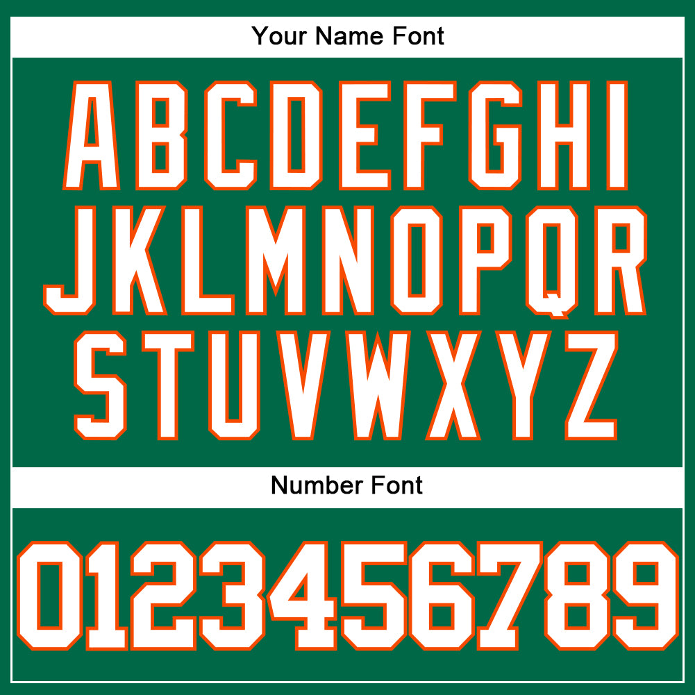 Custom Kelly Green White-Orange Authentic Baseball Jersey view 5