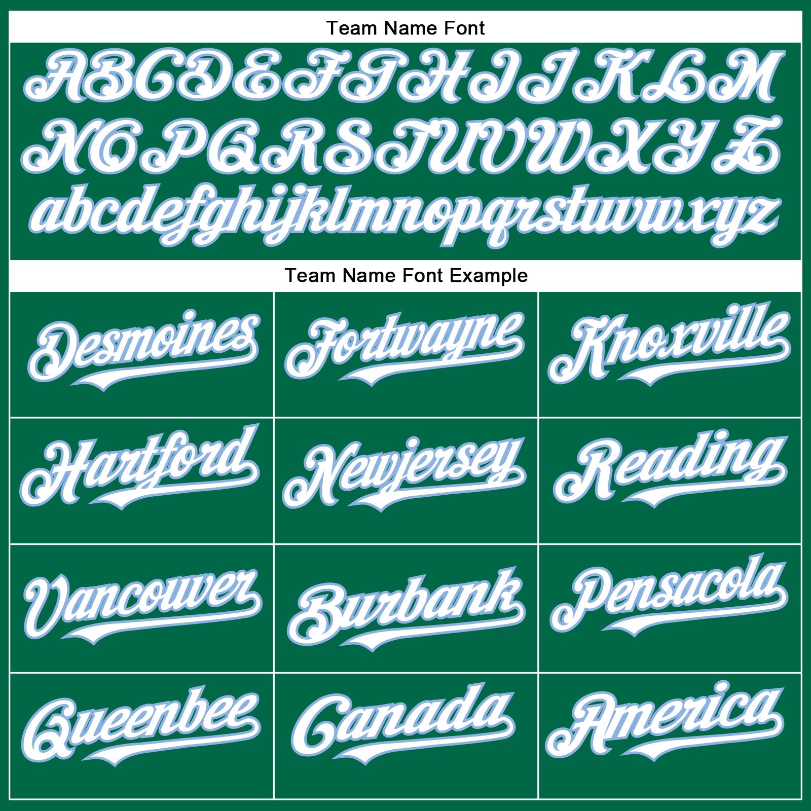 Custom Kelly Green White-Light Blue Authentic Baseball Jersey view 4