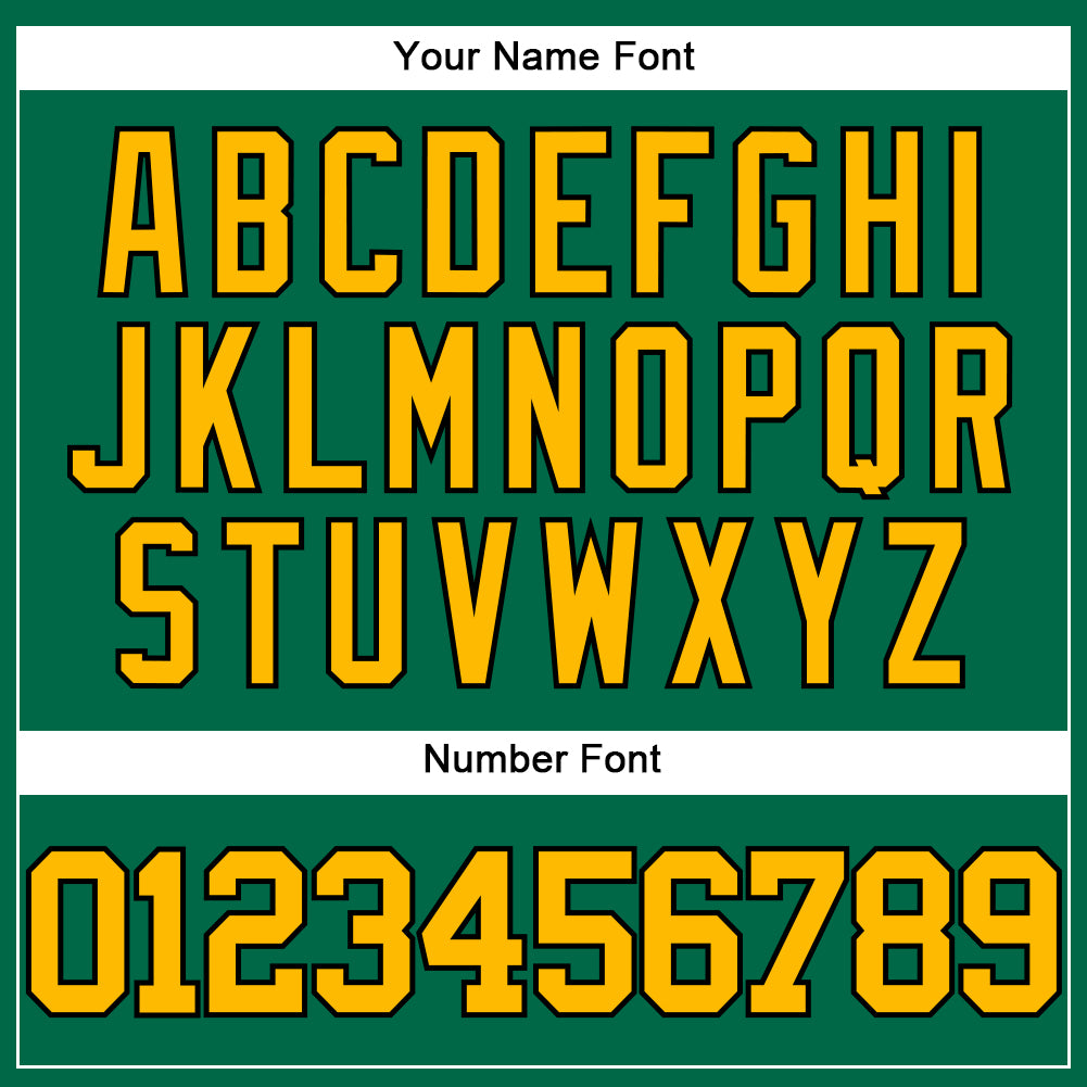 Custom Kelly Green Gold-Black Authentic Baseball Jersey view 5