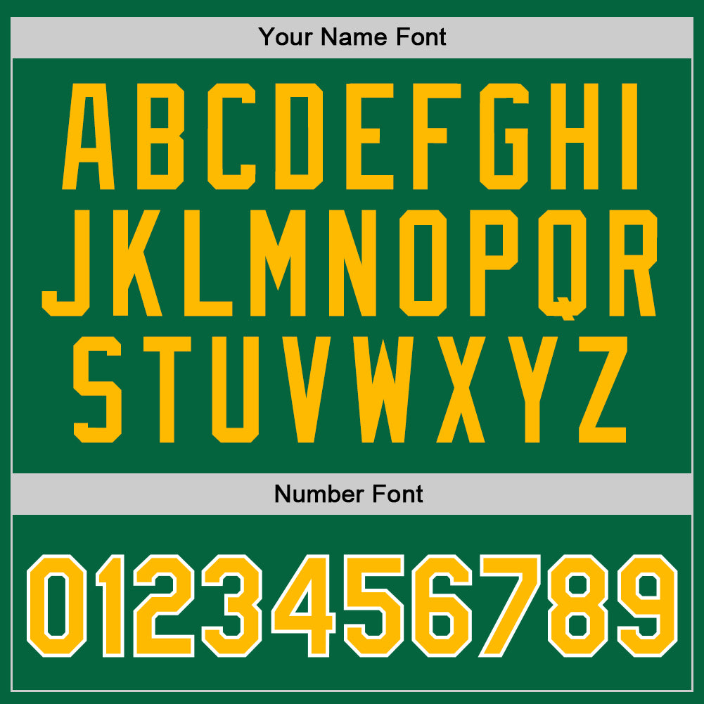 Custom Kelly Green Gold-White Authentic Throwback Basketball Jersey view 4