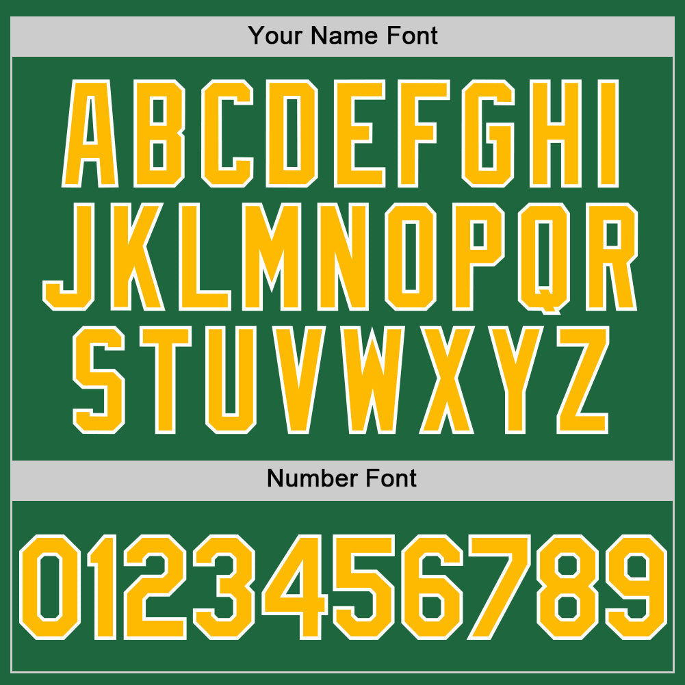 Custom Kelly Green Gold-White Mesh Authentic Throwback Baseball Jersey view 5