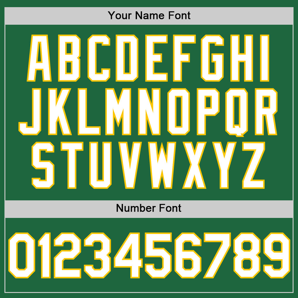 Custom Kelly Green White-Yellow Mesh Authentic Throwback Baseball Jersey view 5