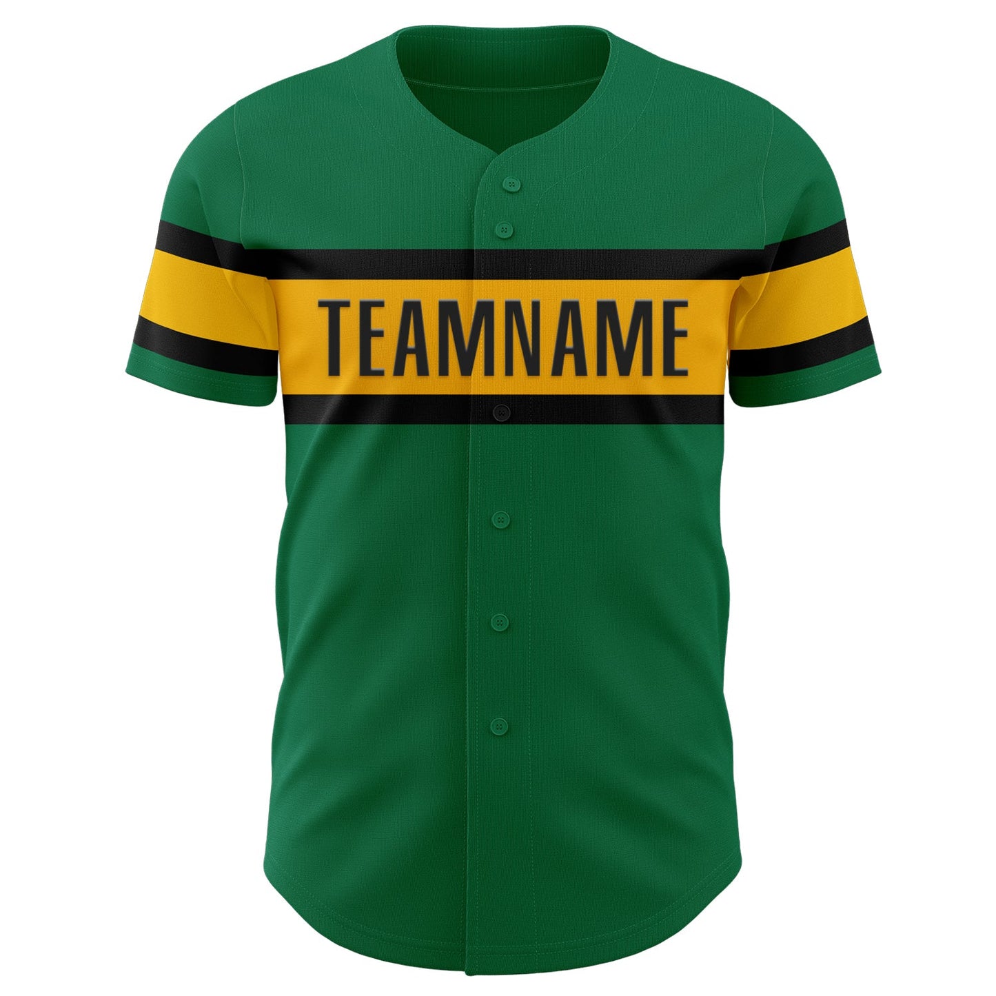 Custom Kelly Green Gold-Black Authentic Baseball Jersey view 2