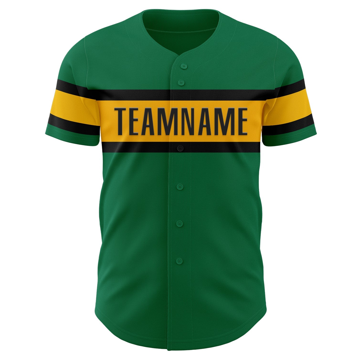 Custom Kelly Green Gold-Black Authentic Baseball Jersey view 2