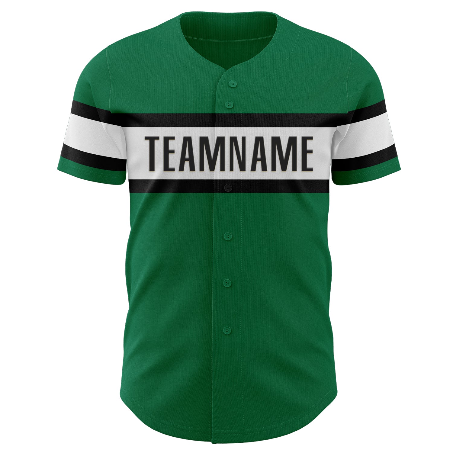 Custom Kelly Green White-Black Authentic Baseball Jersey view 2