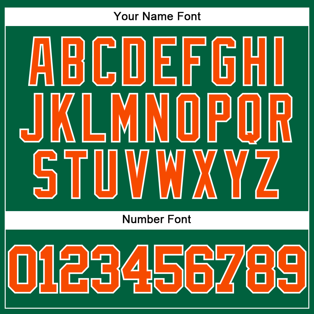 Custom Kelly Green Orange-White Mesh Authentic Throwback Baseball Jersey view 5