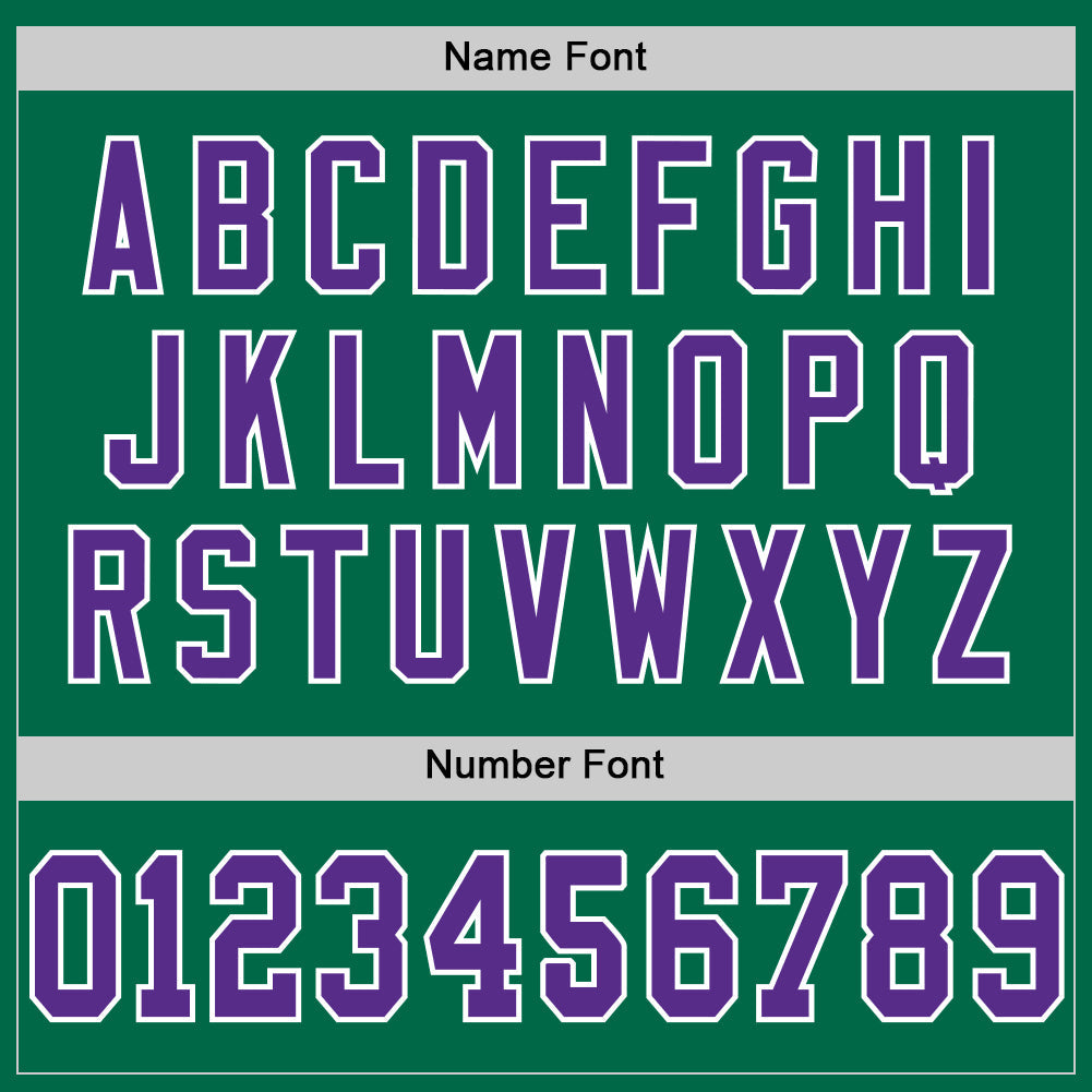 Custom Kelly Green Purple-White Mesh Authentic Throwback Football Jersey view 4