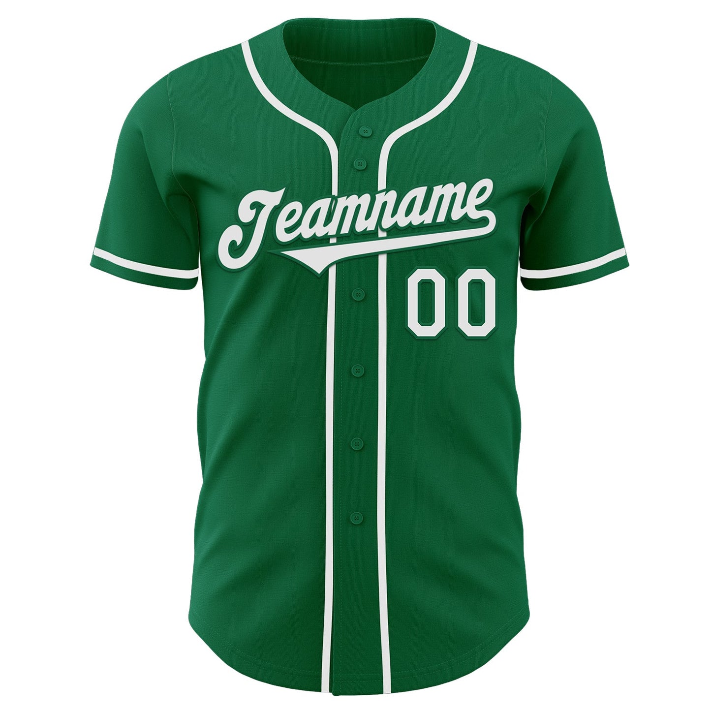 Custom Kelly Green White Authentic Baseball Jersey view 2