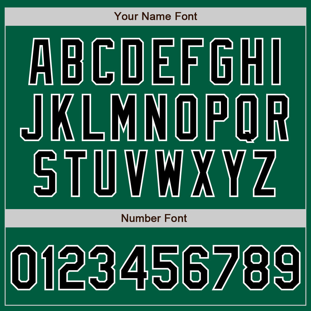 Custom Kelly Green Black-White Authentic Baseball Jersey view 8