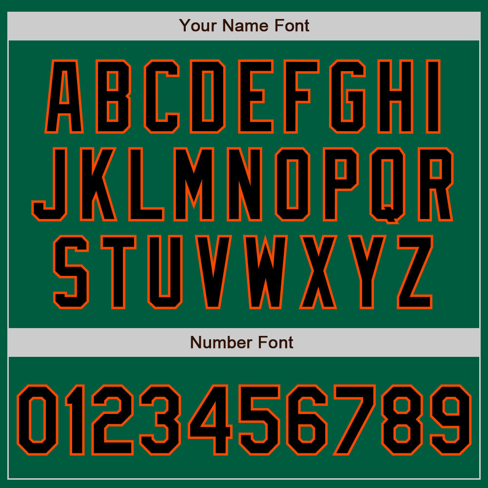 Custom Kelly Green Black-Orange Authentic Baseball Jersey view 8