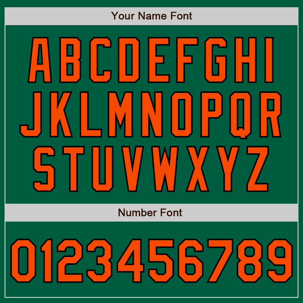 Custom Kelly Green Orange-Black Authentic Baseball Jersey view 4