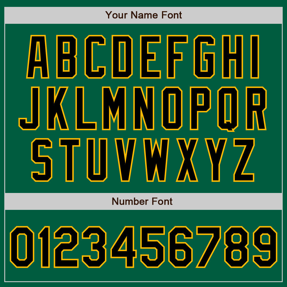 Custom Kelly Green Black-Gold Authentic Baseball Jersey view 8