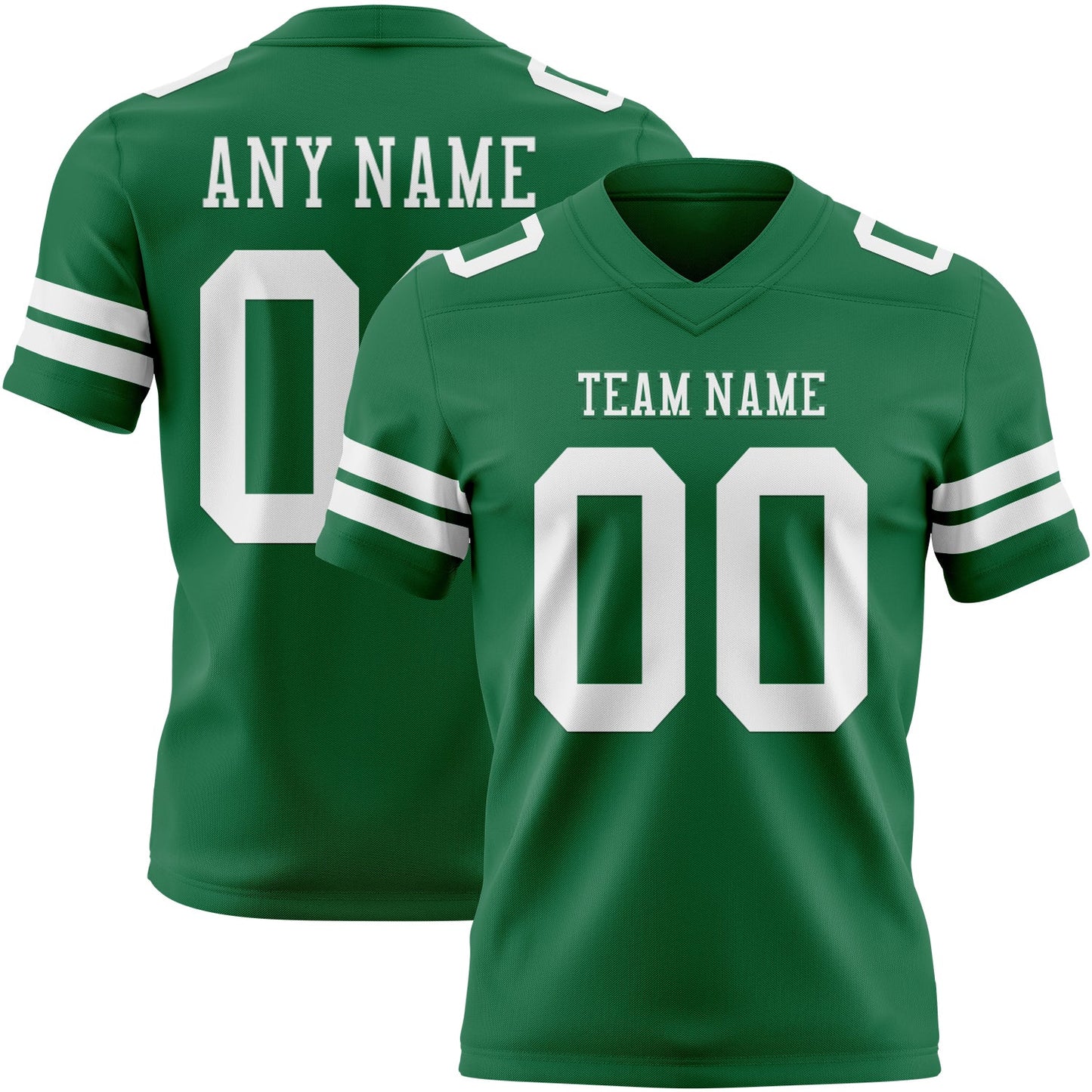 Custom Kelly Green White Authentic Football Jersey - Main View