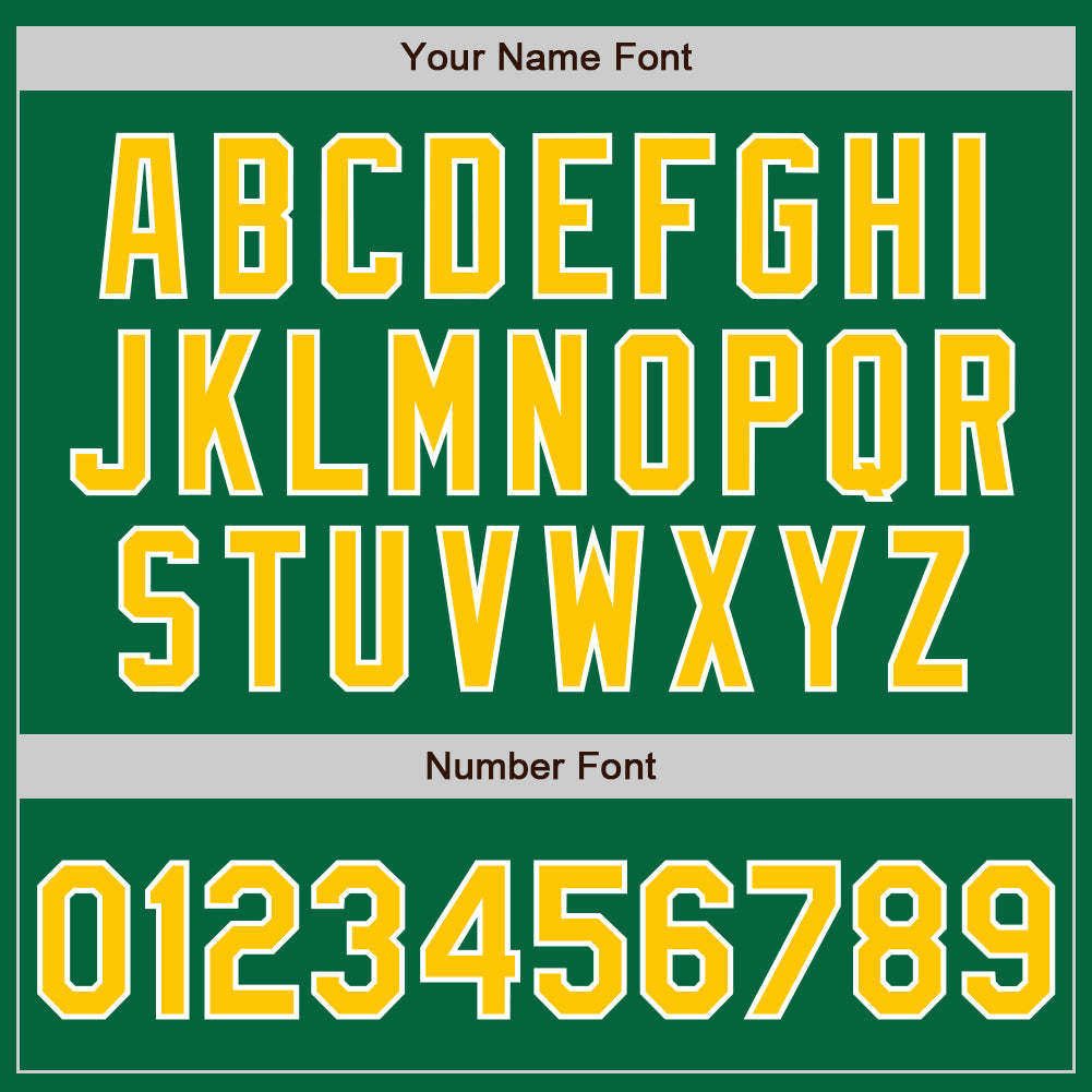 Custom Kelly Green Yellow-White Authentic Baseball Jersey view 5