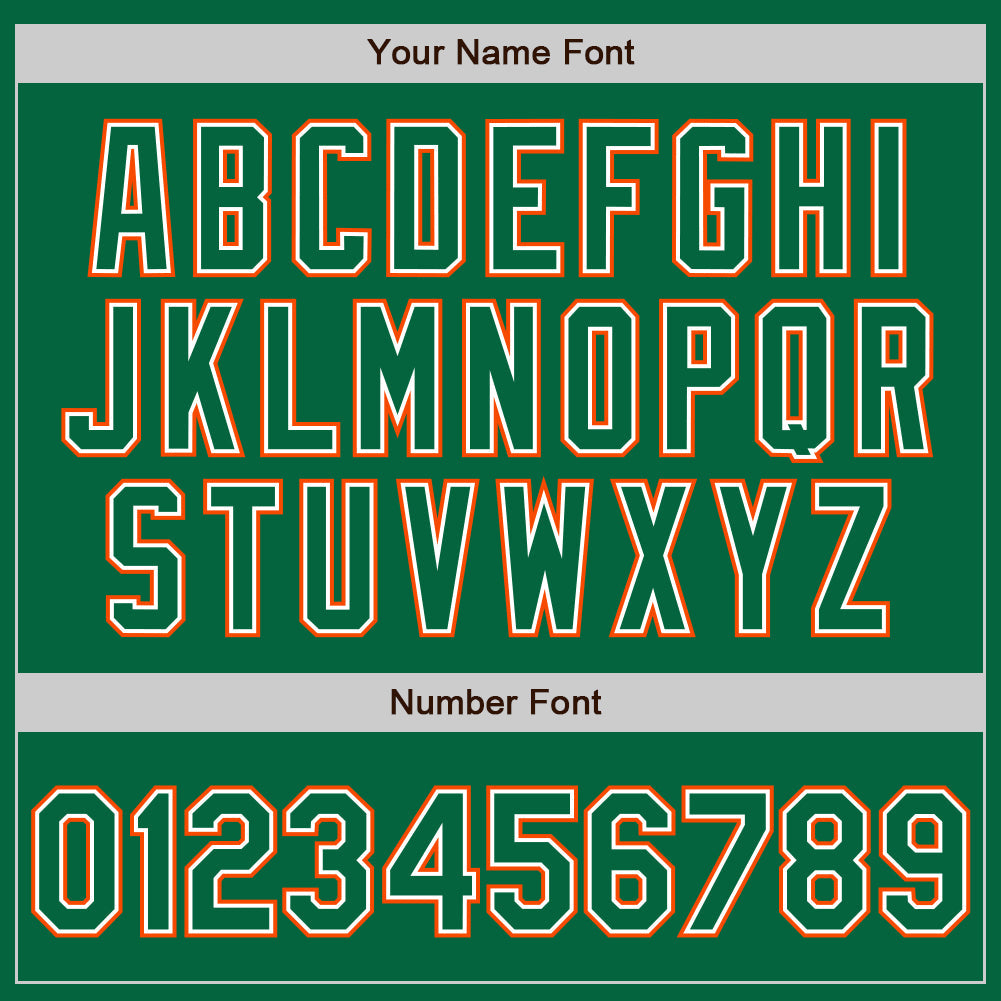 Custom Kelly Green White-Orange Authentic Baseball Jersey view 5