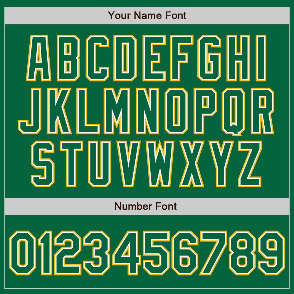 Custom Kelly Green White-Gold Authentic Baseball Jersey view 5