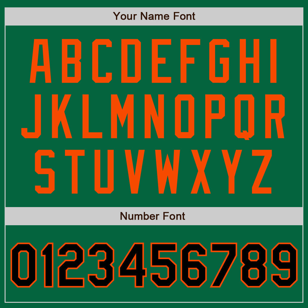 Custom Kelly Green Black-Orange Authentic Baseball Jersey view 5