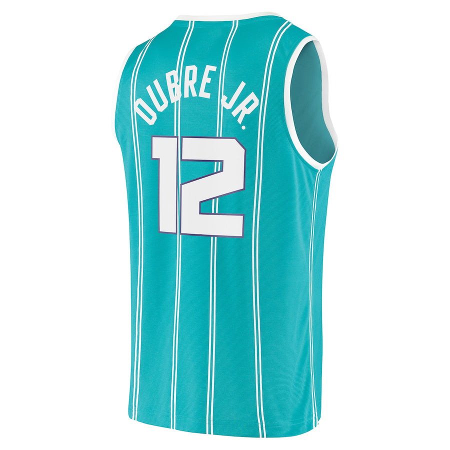C.Hornets #12 Kelly Oubre Jr. Fanatics Branded 2021-22 Fast Break Replica Jersey Icon Edition Teal Stitched American Basketball Jersey - Main View