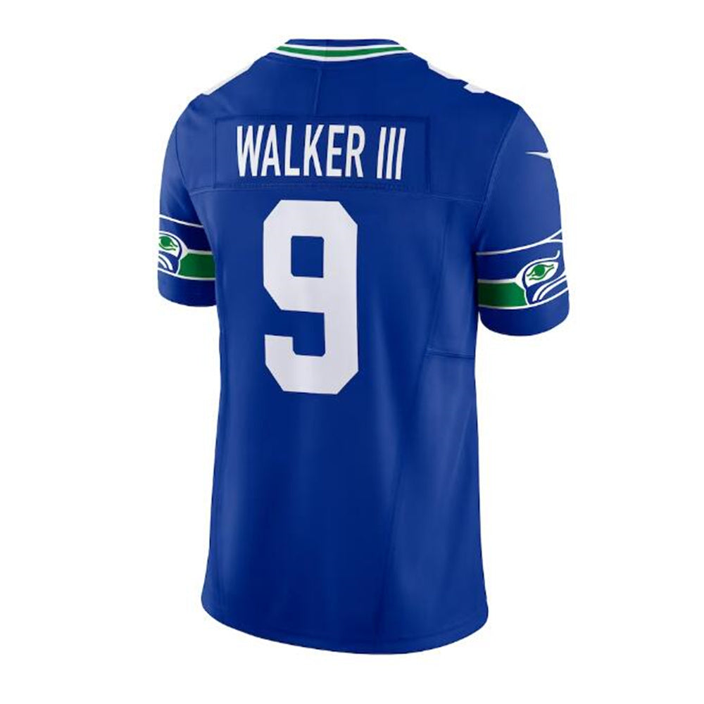 S.Seahawks #9 Kenneth Walker III Throwback Vapor F.U.S.E. Limited Jersey - Royal Stitched American Football Jerseys - Main View