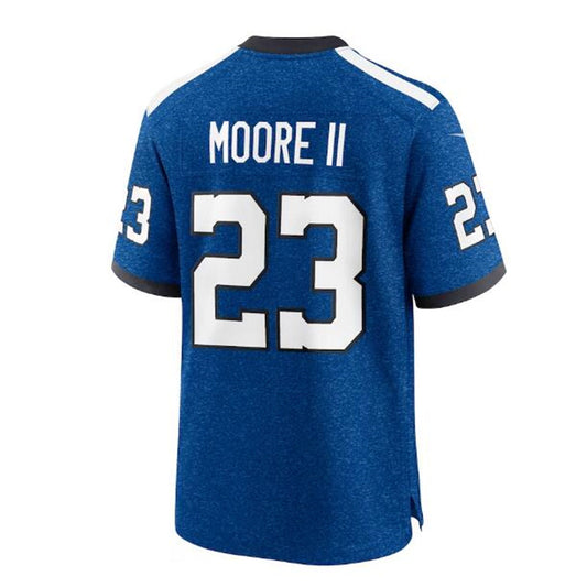 IN.Colts #23 Kenny Moore II Indiana Nights Alternate Game Jersey - Royal Stitched American Football Jerseys - Main View