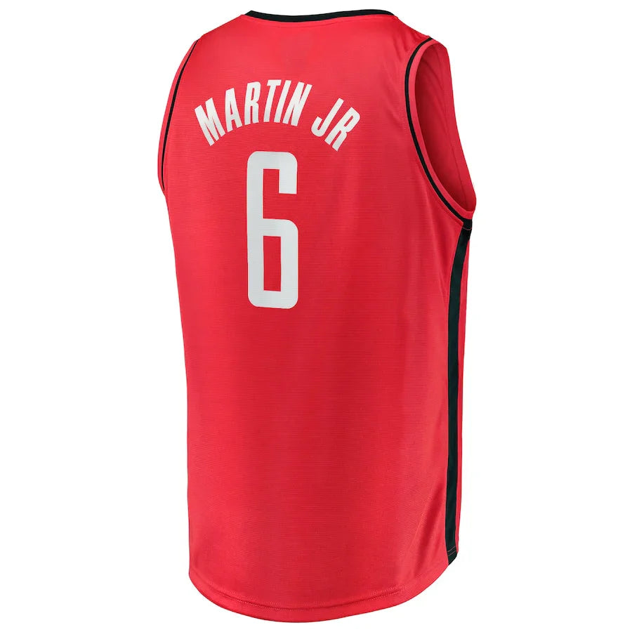 H.Rockets #6 Kenyon Martin Jr. Fanatics Branded 2021-22 Fast Break Replica Jersey Icon Edition Red Stitched American Basketball Jersey - Main View