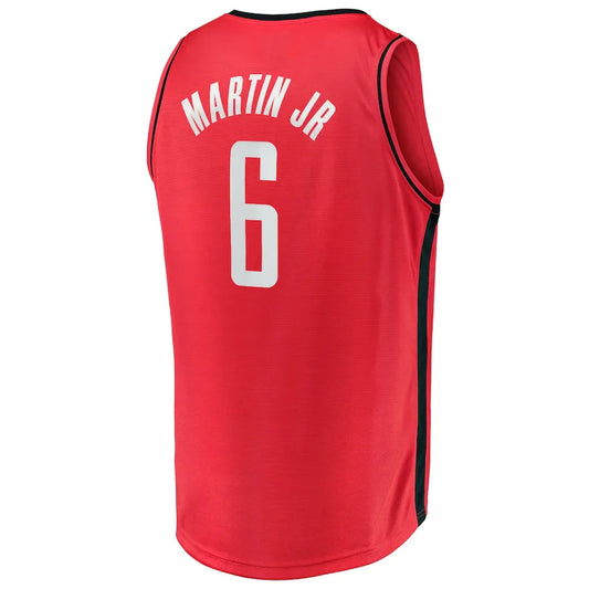 H.Rockets #6 Kenyon Martin Jr. Fanatics Branded 2021-22 Fast Break Replica Jersey Icon Edition Red Stitched American Basketball Jersey - Main View