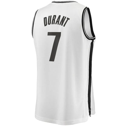 B.Nets #7 Kevin Durant Fanatics Branded 2019 Fast Break Player Movement Jersey Association Edition White Stitched American Basketball Jersey - Main View
