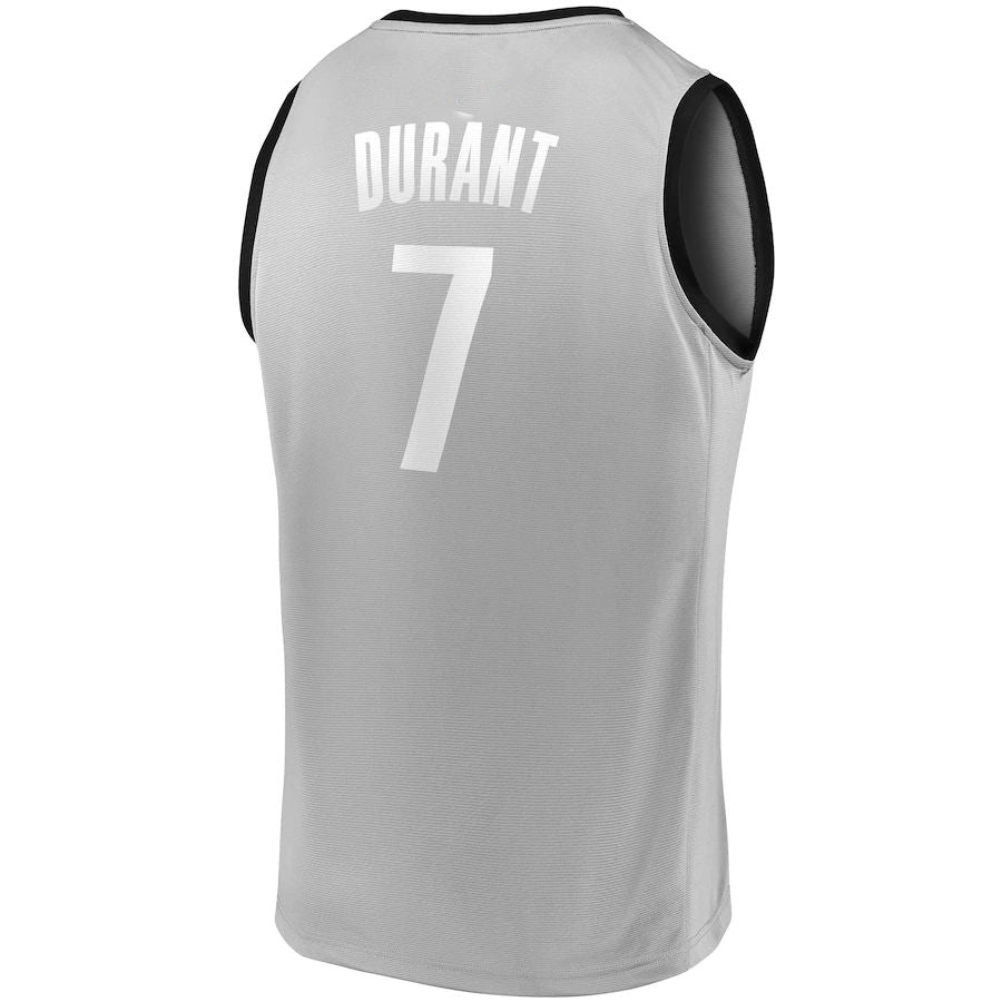 B.Nets #7 Kevin Durant Fanatics Branded 2019 Fast Break Player Movement Jersey Statement Edition Charcoal Stitched American Basketball Jersey - Main View