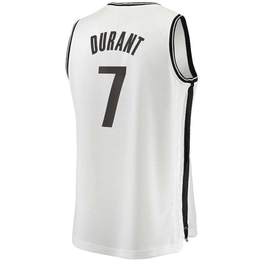 B.Nets #7 Kevin Durant Fanatics Branded 2020-21 Fast Break Player Jersey White Association Edition Stitched American Basketball Jersey - Main View