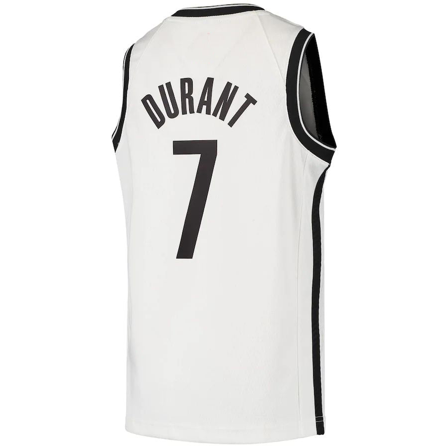 B.Nets #7 Kevin Durant 2020-21 Swingman Jersey Association Edition White Stitched American Basketball Jersey - Main View