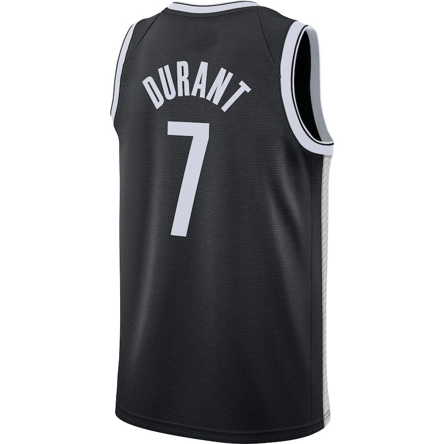 B.Nets #7 Kevin Durant 2020-21 Swingman Jersey Black Icon Edition Stitched American Basketball Jersey - Main View