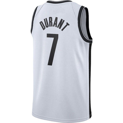 B.Nets #7 Kevin Durant 2020-21 Swingman Jersey White Association Edition Stitched American Basketball Jersey - Main View