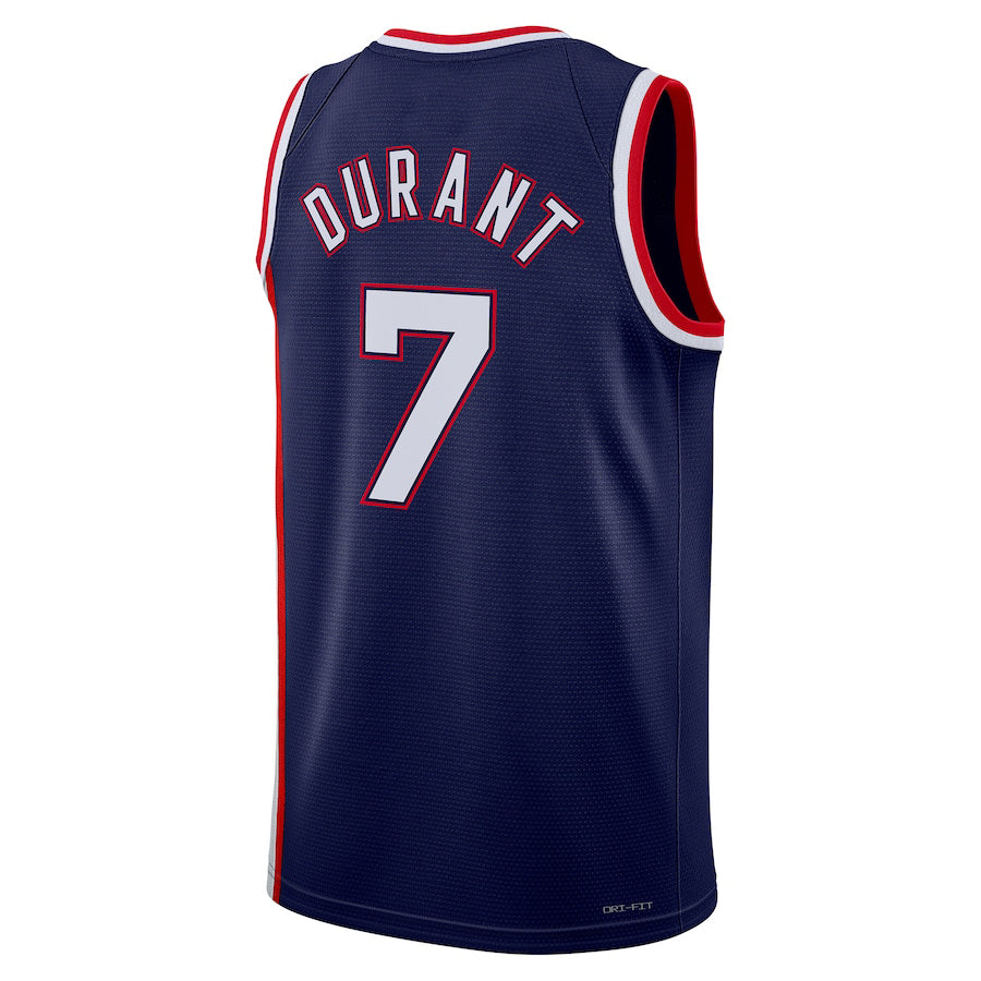 B.Nets #7 Kevin Durant 2021-22 Swingman Jersey City Edition Navy Stitched American Basketball Jersey - Main View