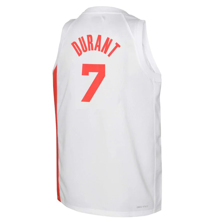 B.Nets #7 Kevin Durant 2022-23 Swingman Jersey White  Classic Edition Stitched American Basketball Jersey - Main View