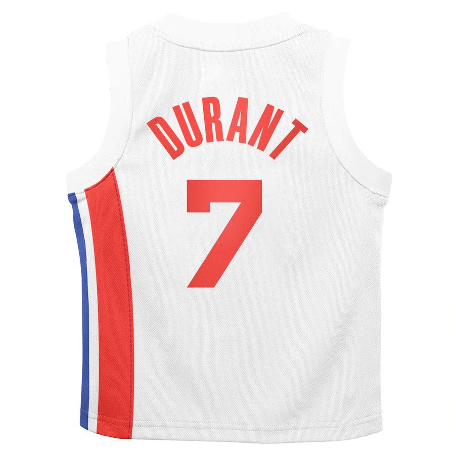 B.Nets #7 Kevin Durant Preschool 2022-23 Swingman Jersey White Classic Edition Stitched American Basketball Jersey - Main View