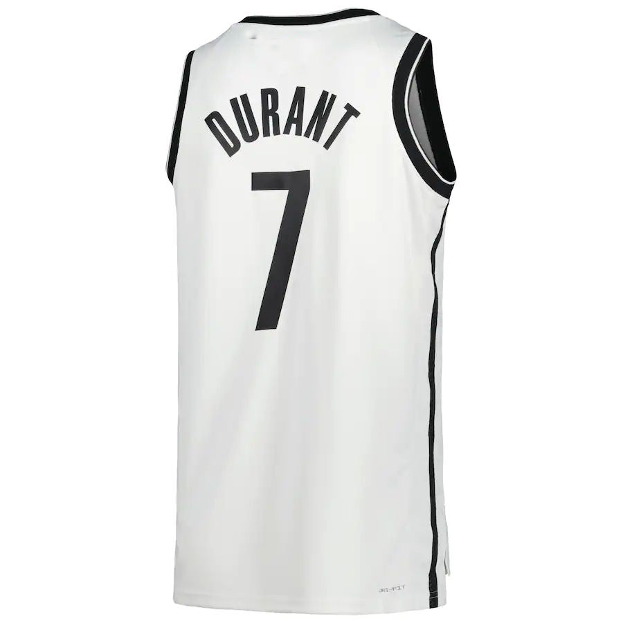 B.Nets #7 Kevin Durant Unisex 2022-23 Swingman Jersey White Association Edition Stitched American Basketball Jersey - Main View