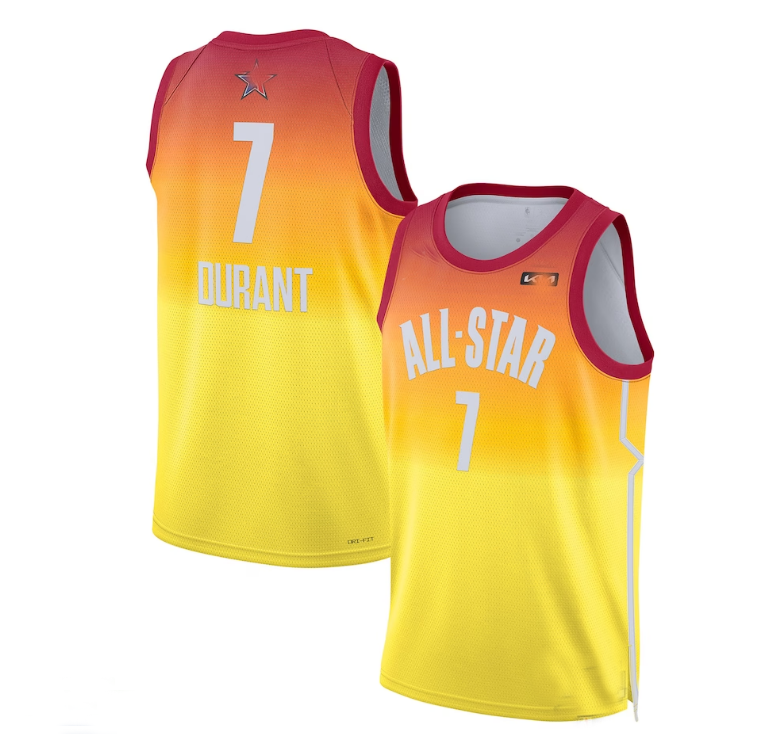 #7 Kevin Durant 2023 All-Star Game Swingman Jersey - Orange Stitched American Basketball Jersey - Main View