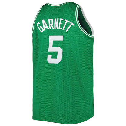B.Celtics #5 Kevin Garnett Mitchell & Ness Big & Tall Hardwood Classics 2007-08 Swingman Jersey Kelly Green Stitched American Basketball Jersey - Main View
