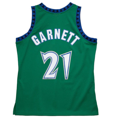 M.Timberwolves #21 Kevin Garnett Mitchell & Ness 1997-98 Hardwood Classics Reload 2.0 Swingman Jersey Green Stitched American Basketball Jersey - Main View